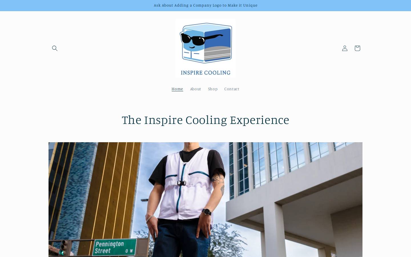 inspirecoolingexperience.com homepage screenshot