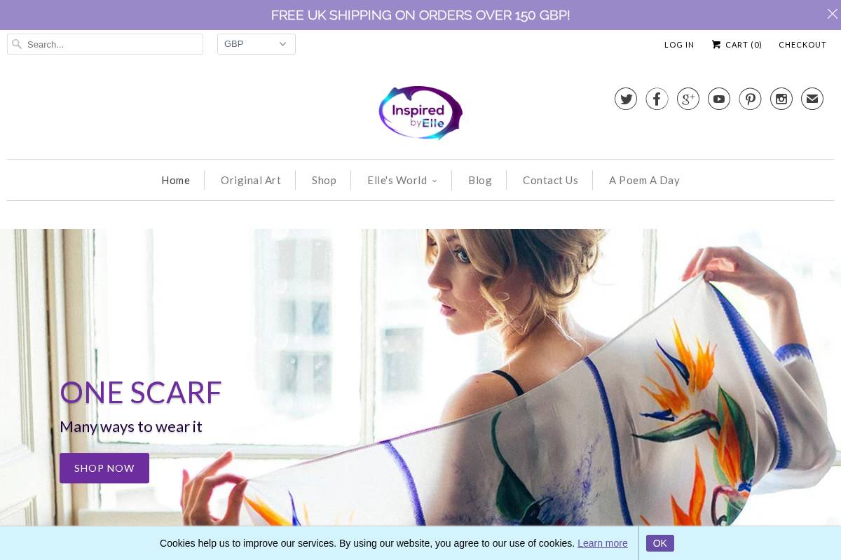 inspiredbyelle.com homepage screenshot