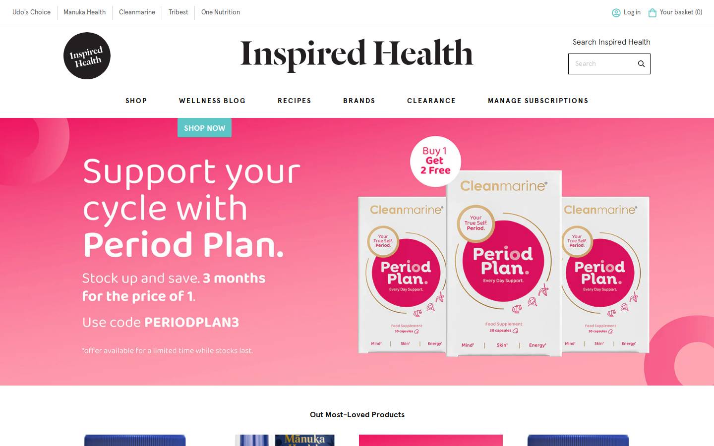Inspiredhealth homepage screenshot