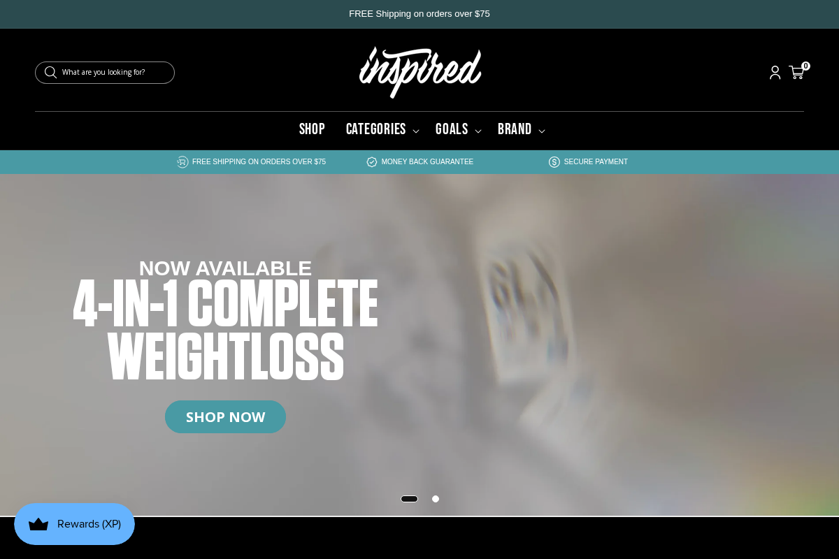 Inspired Nutraceuticals homepage screenshot