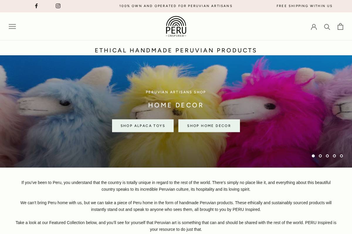 inspiredperu.com homepage screenshot