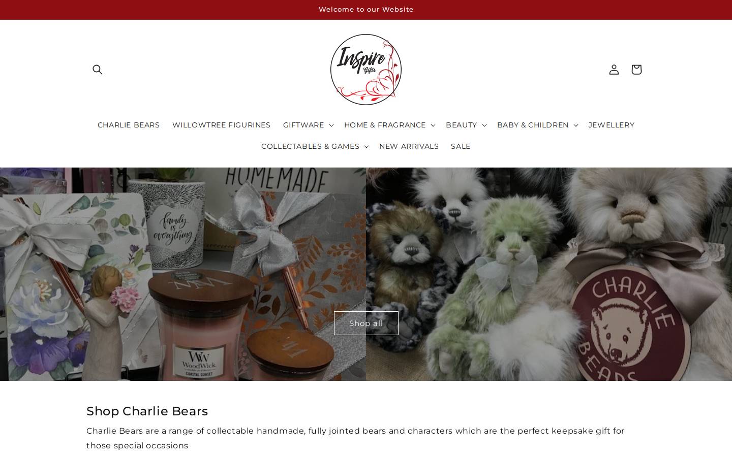 inspiregifts.com.au homepage screenshot
