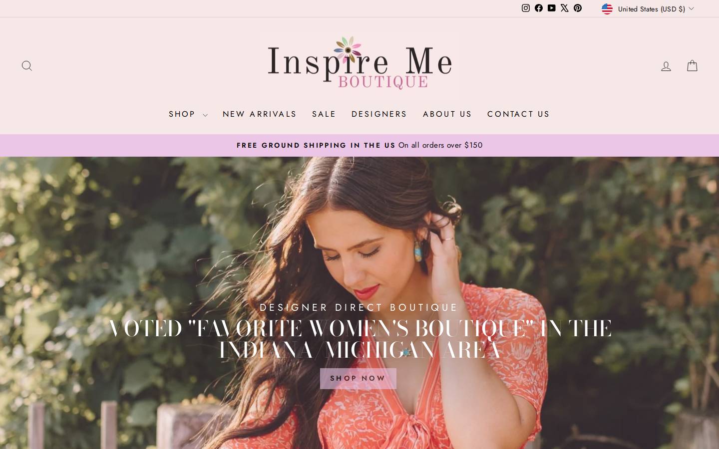 inspiremeonline.com homepage screenshot