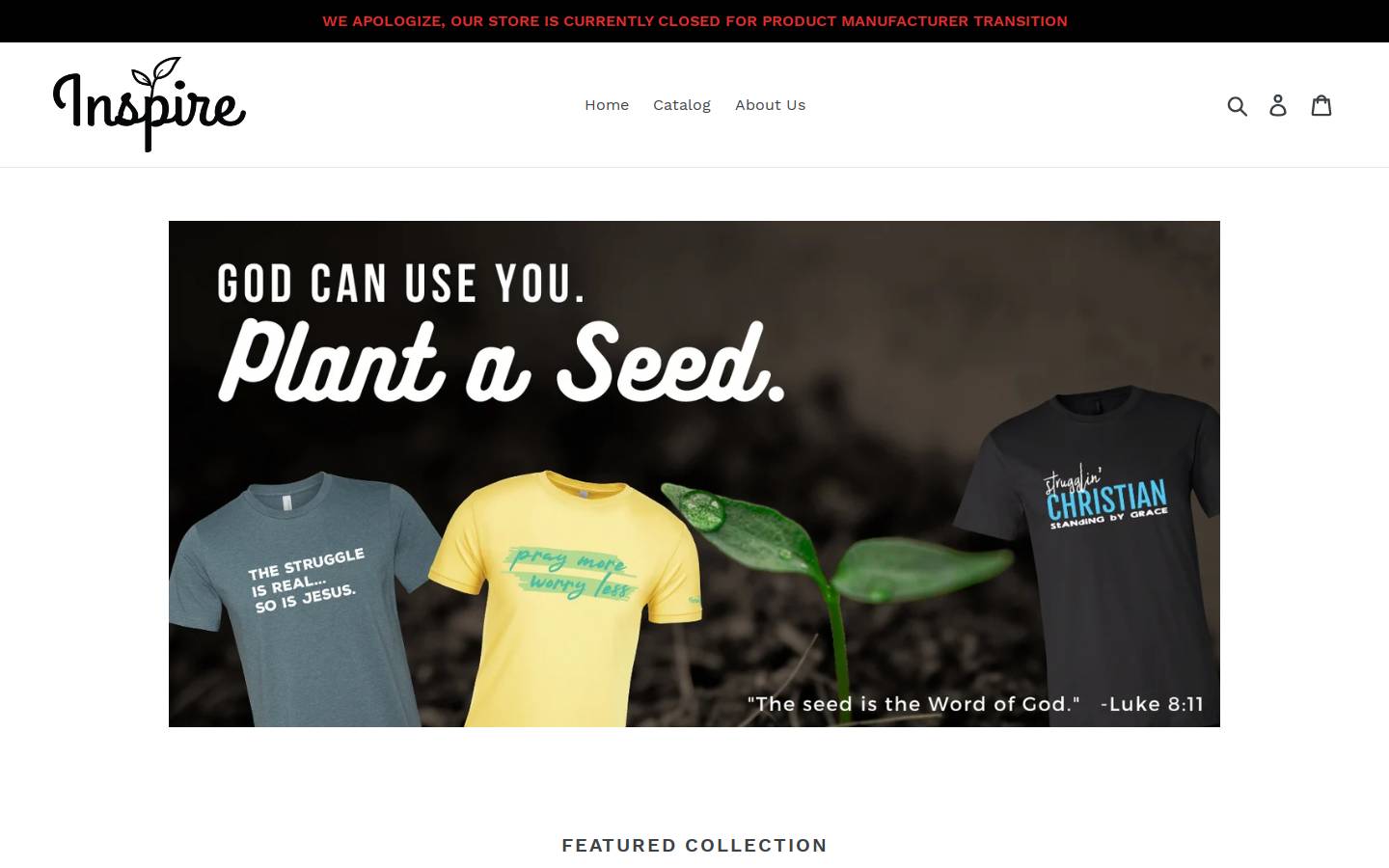 inspiretshirtscc.com homepage screenshot