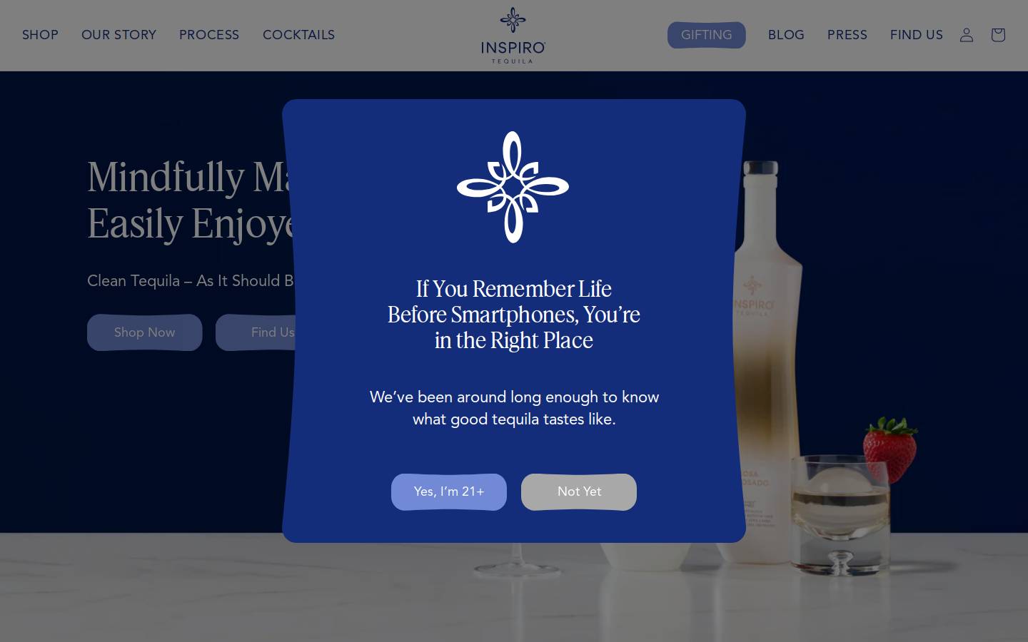 inspirotequila.com homepage screenshot