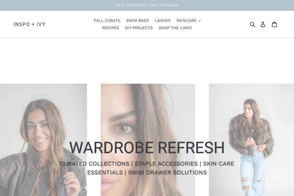 inspoandivy.com homepage screenshot