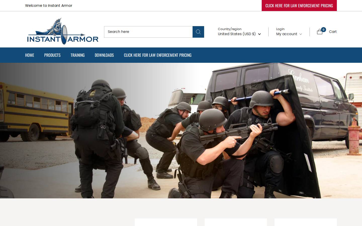 instantarmor.com homepage screenshot