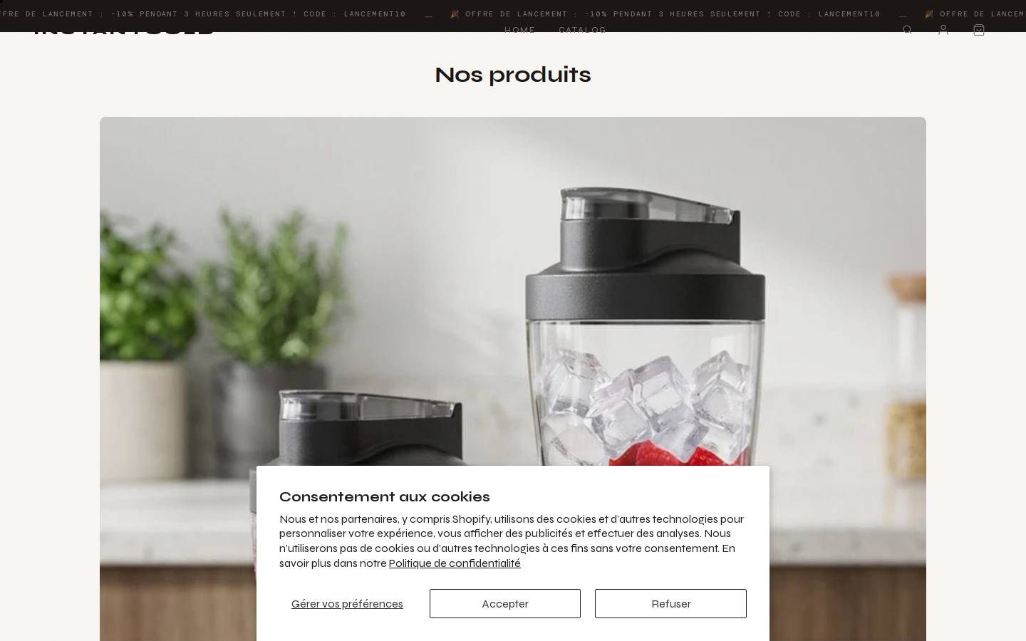 instantcold.fr homepage screenshot