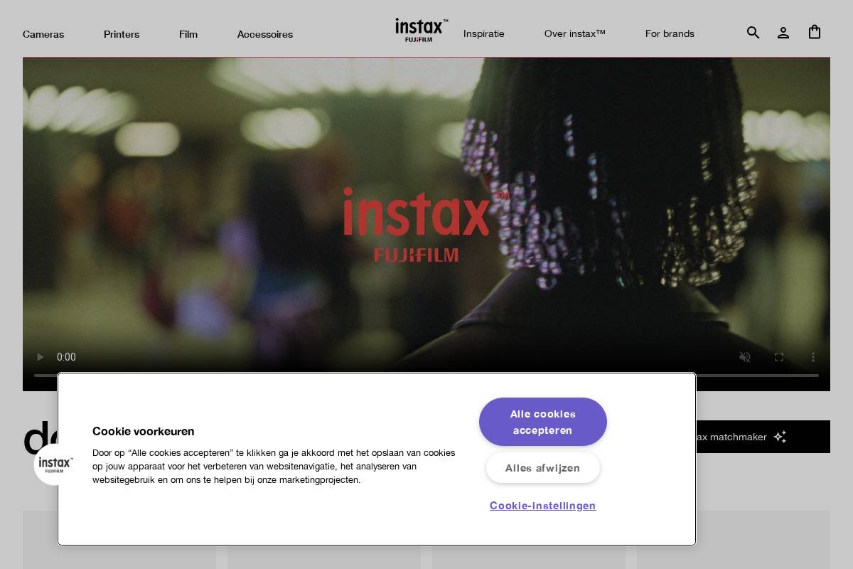 instax NL homepage screenshot