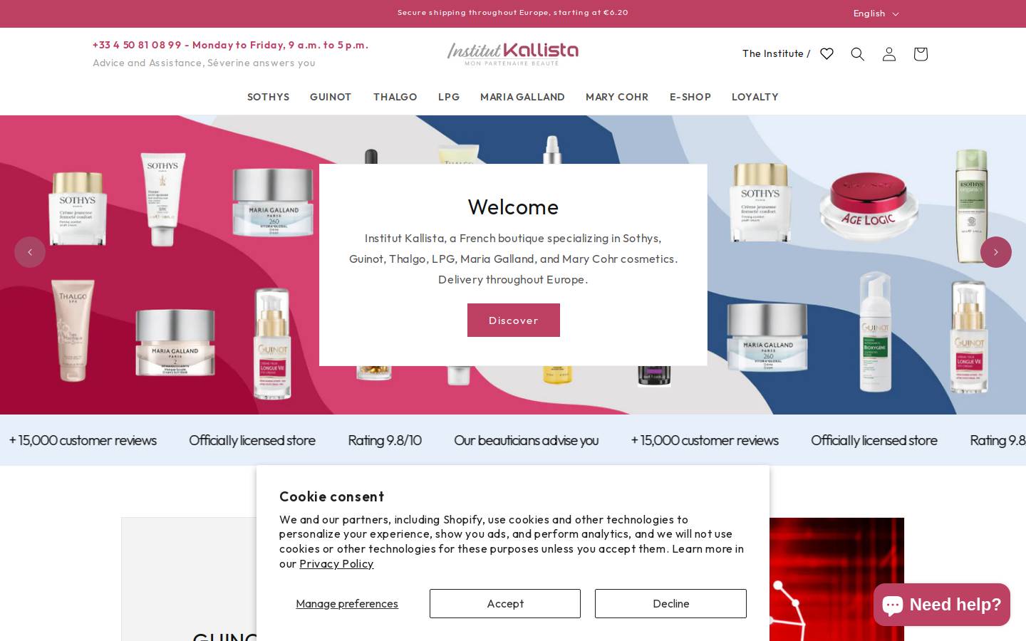 institut-kallista.com homepage screenshot