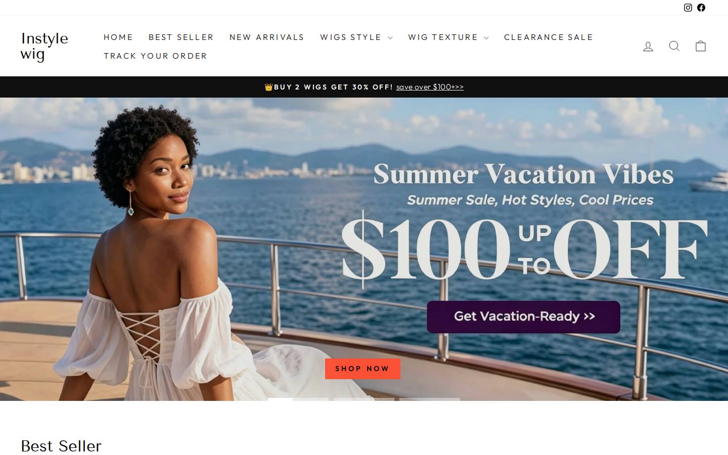 Instylewig homepage screenshot