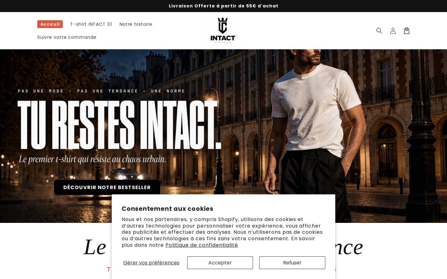 intactclothing.com homepage screenshot