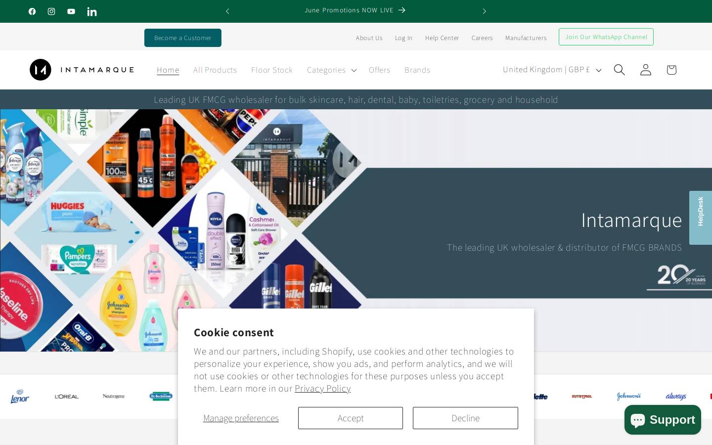 Intamarque homepage screenshot