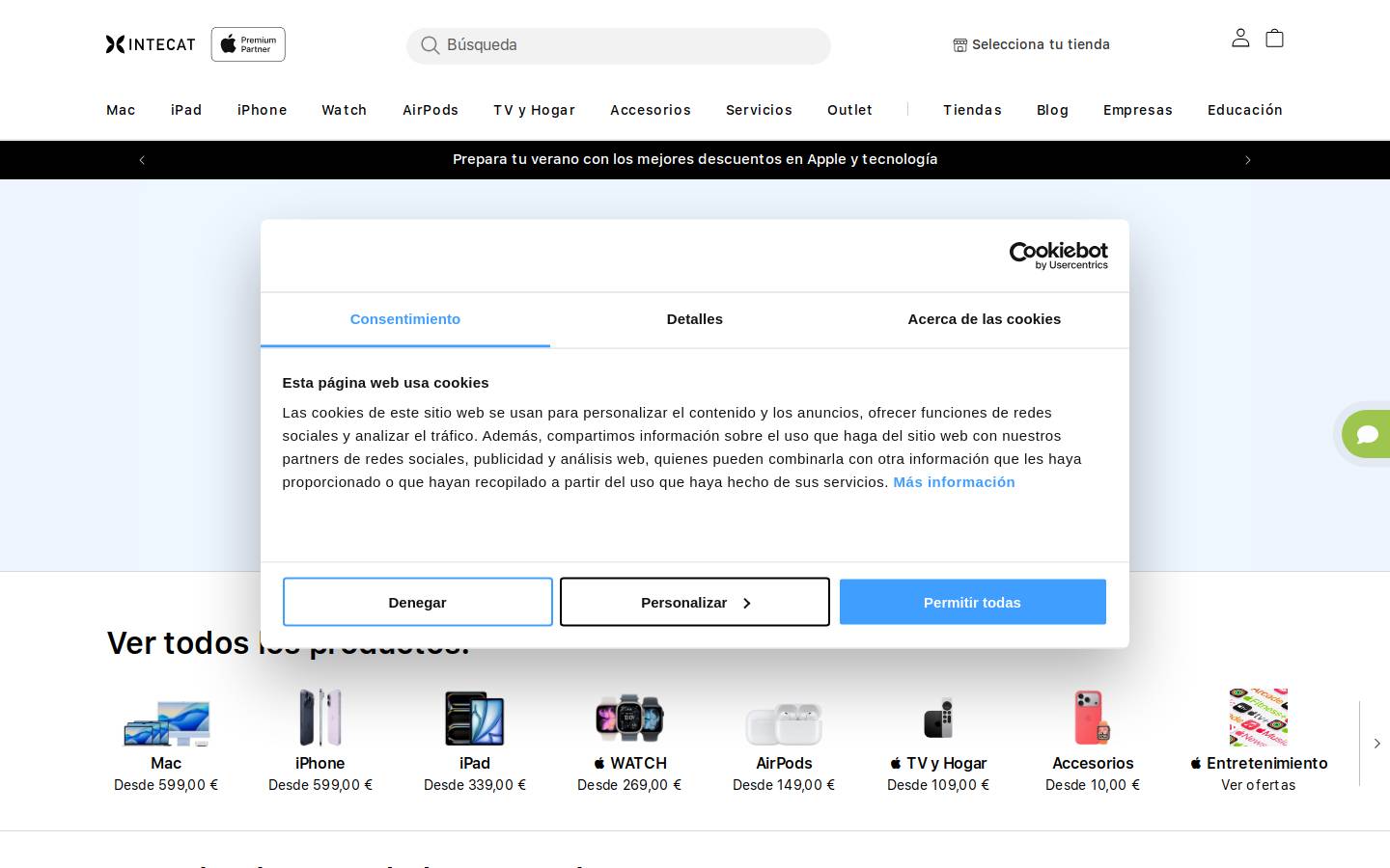 INTECAT Apple Premium Reseller homepage screenshot