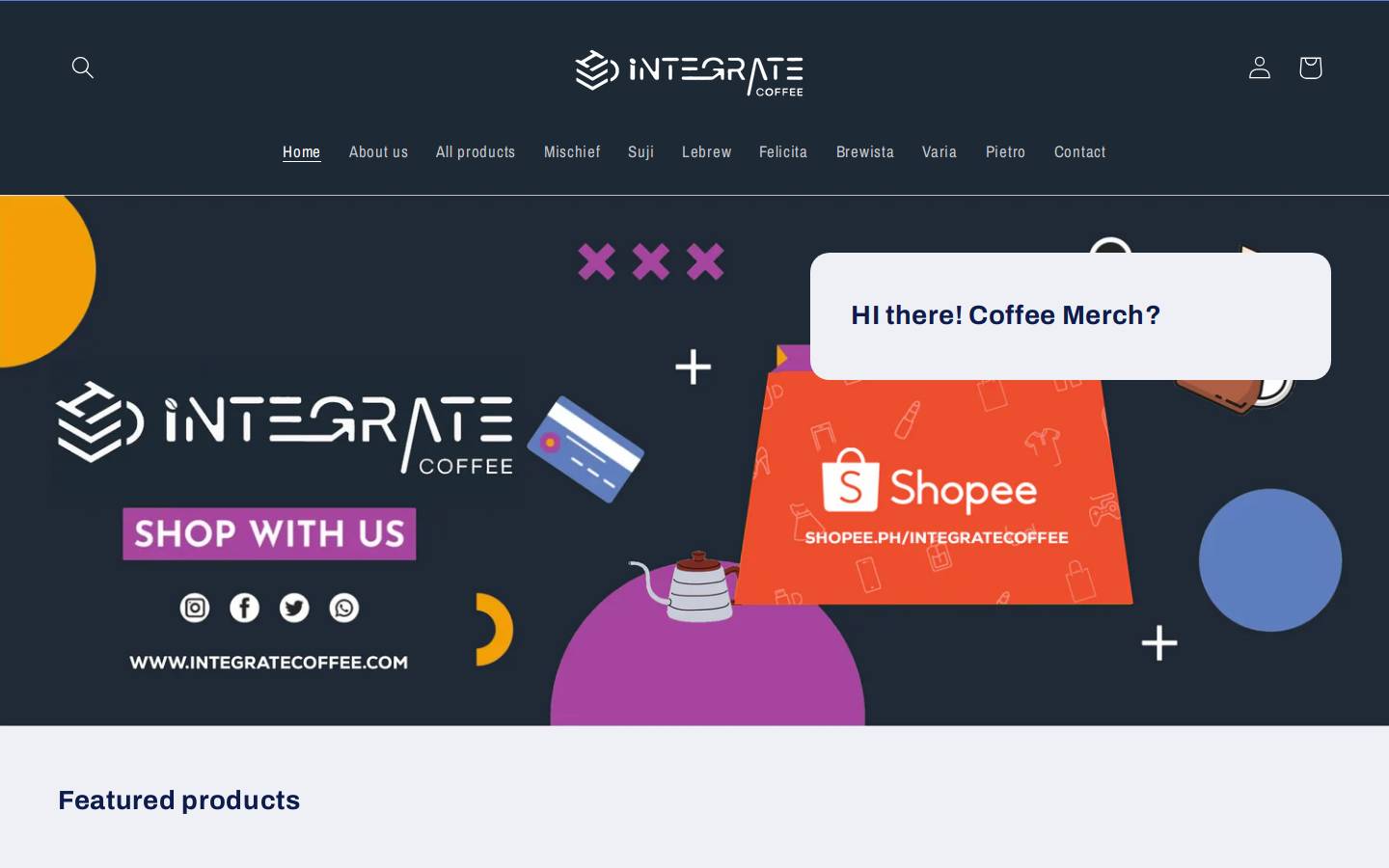 integratecoffee.com homepage screenshot