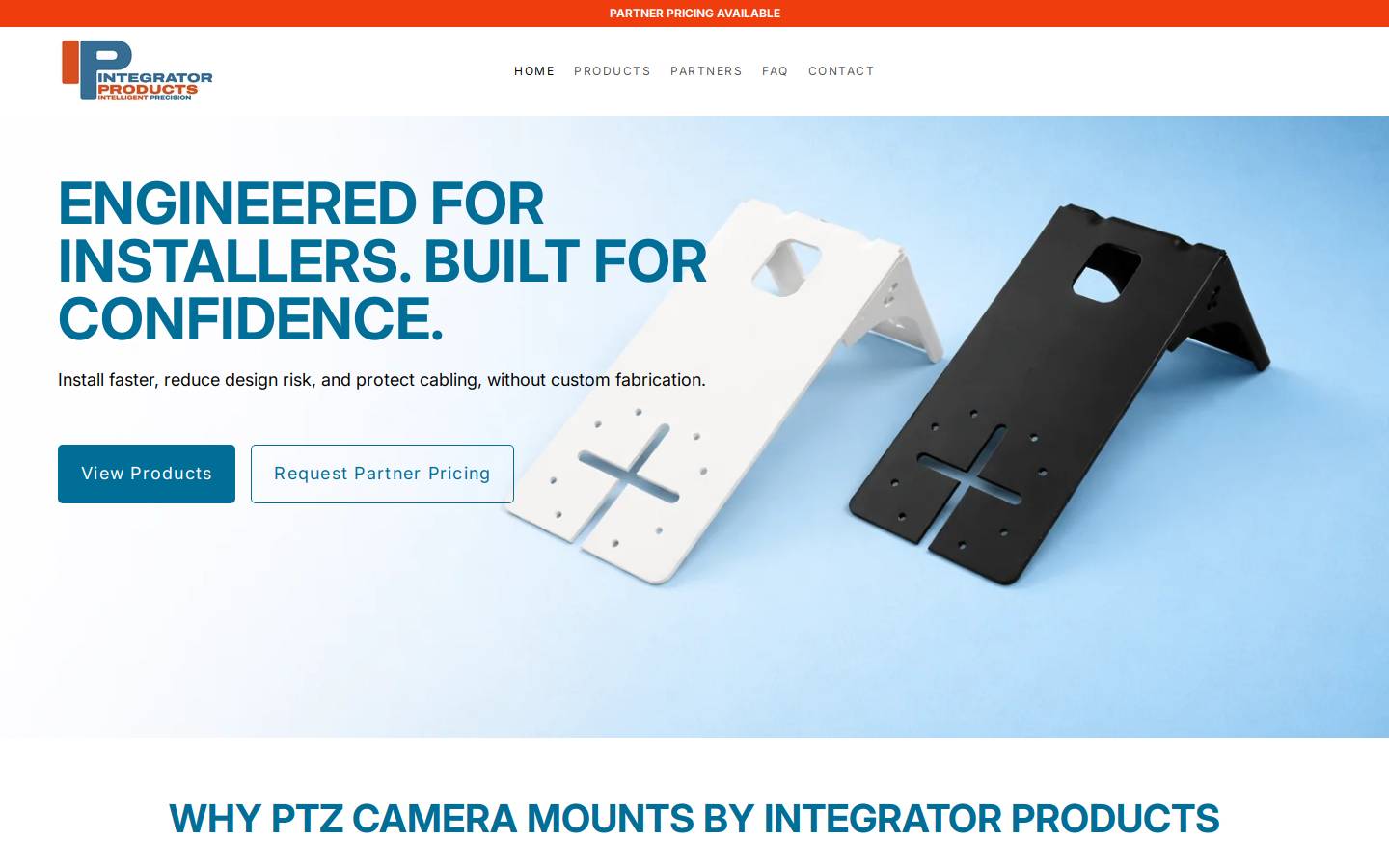 integratorproducts.com homepage screenshot