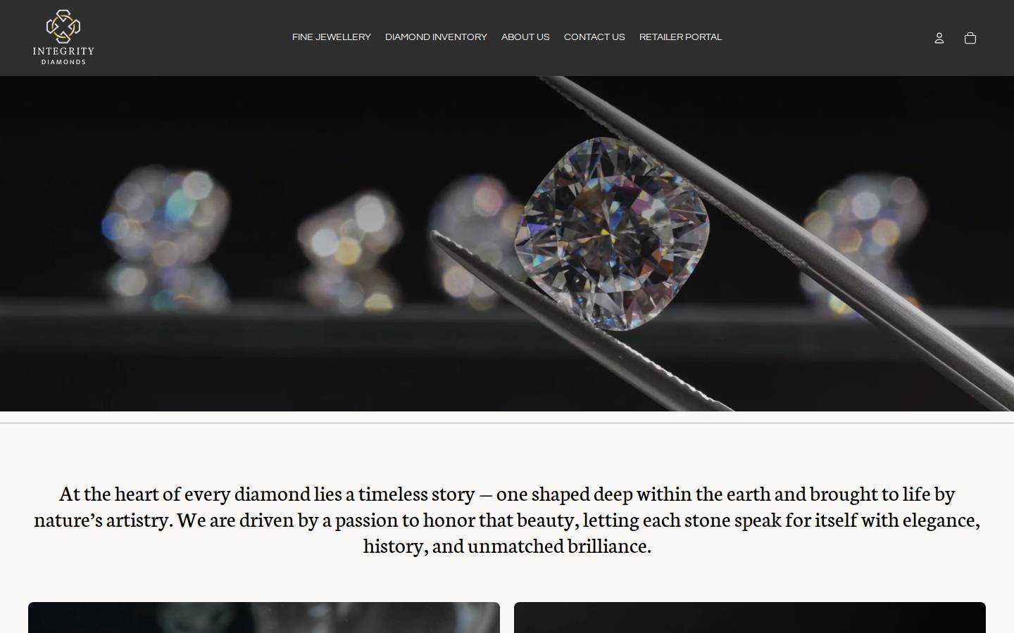 integritydiamonds.ca homepage screenshot
