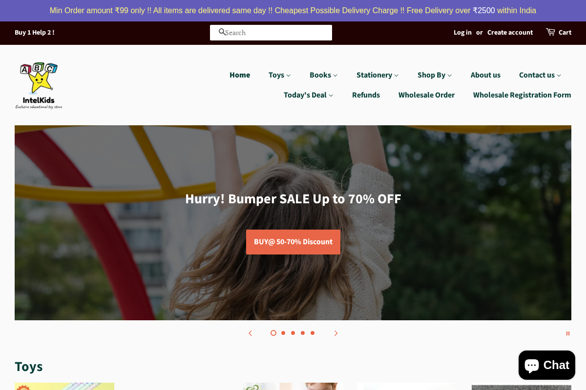 IntelKids homepage screenshot