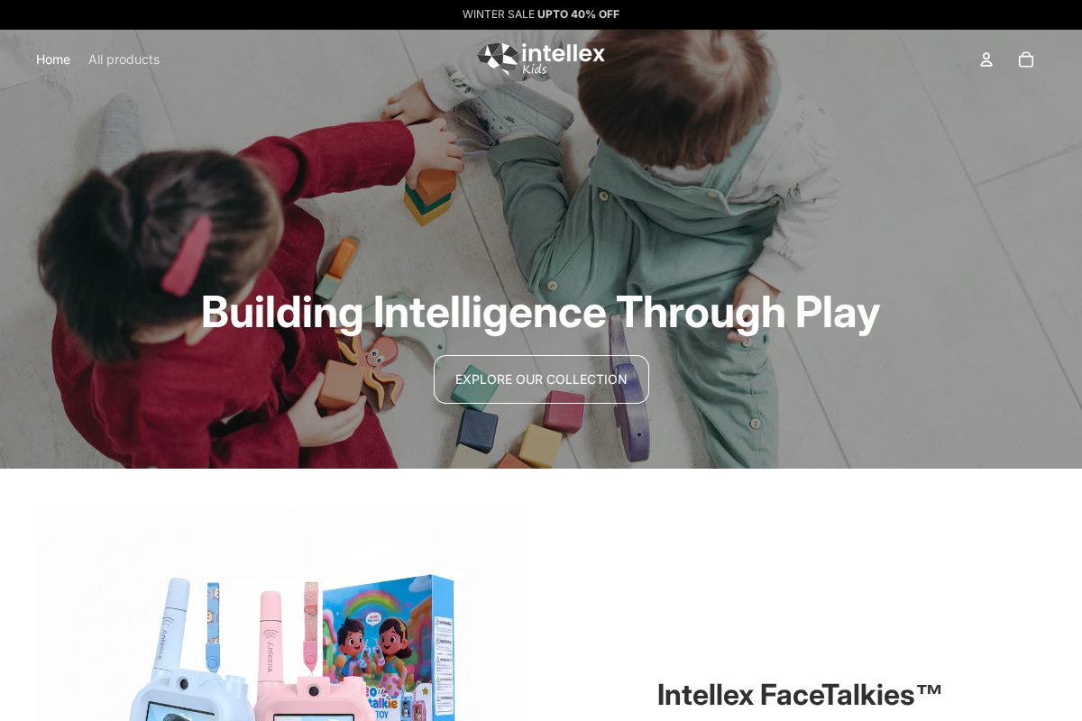 INTELLEX Kids homepage screenshot