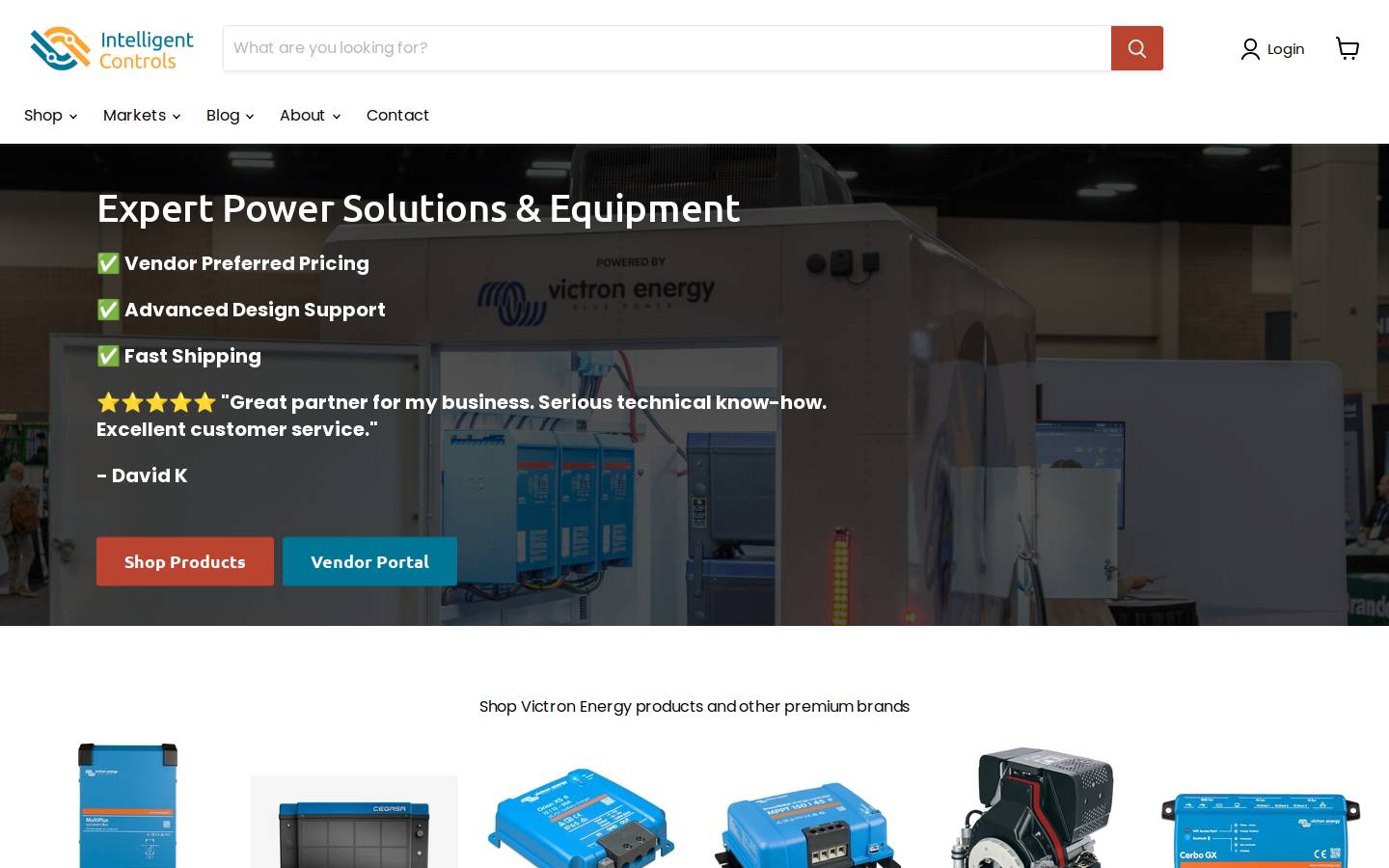 intelligentcontrols.io homepage screenshot