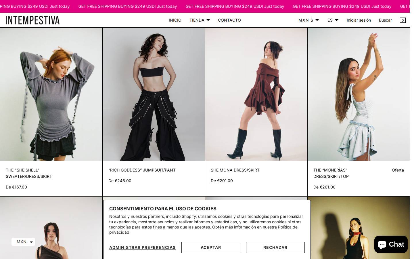 Intempestiva homepage screenshot