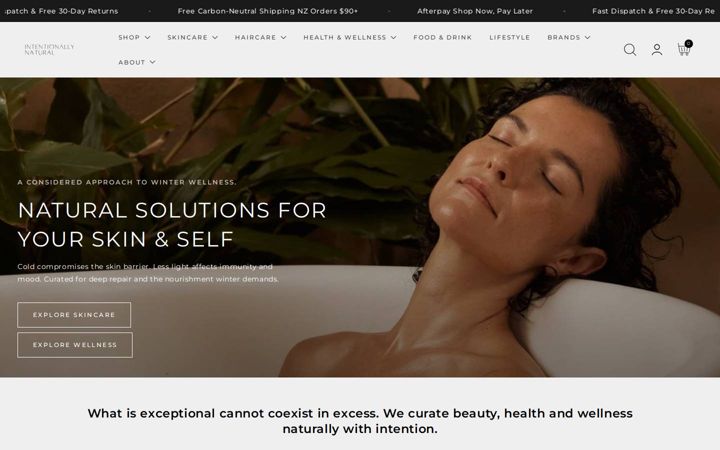intentionallynatural.com homepage screenshot