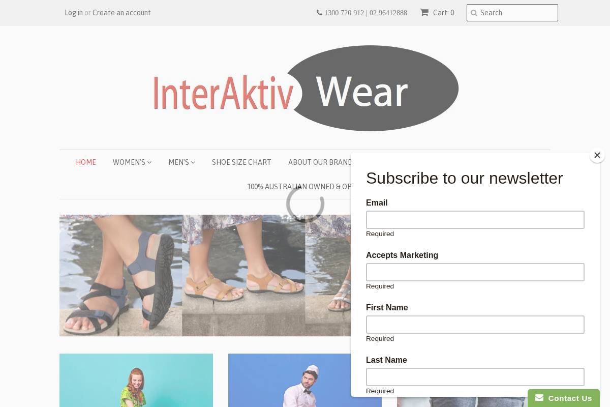 interaktivwear.com.au homepage screenshot