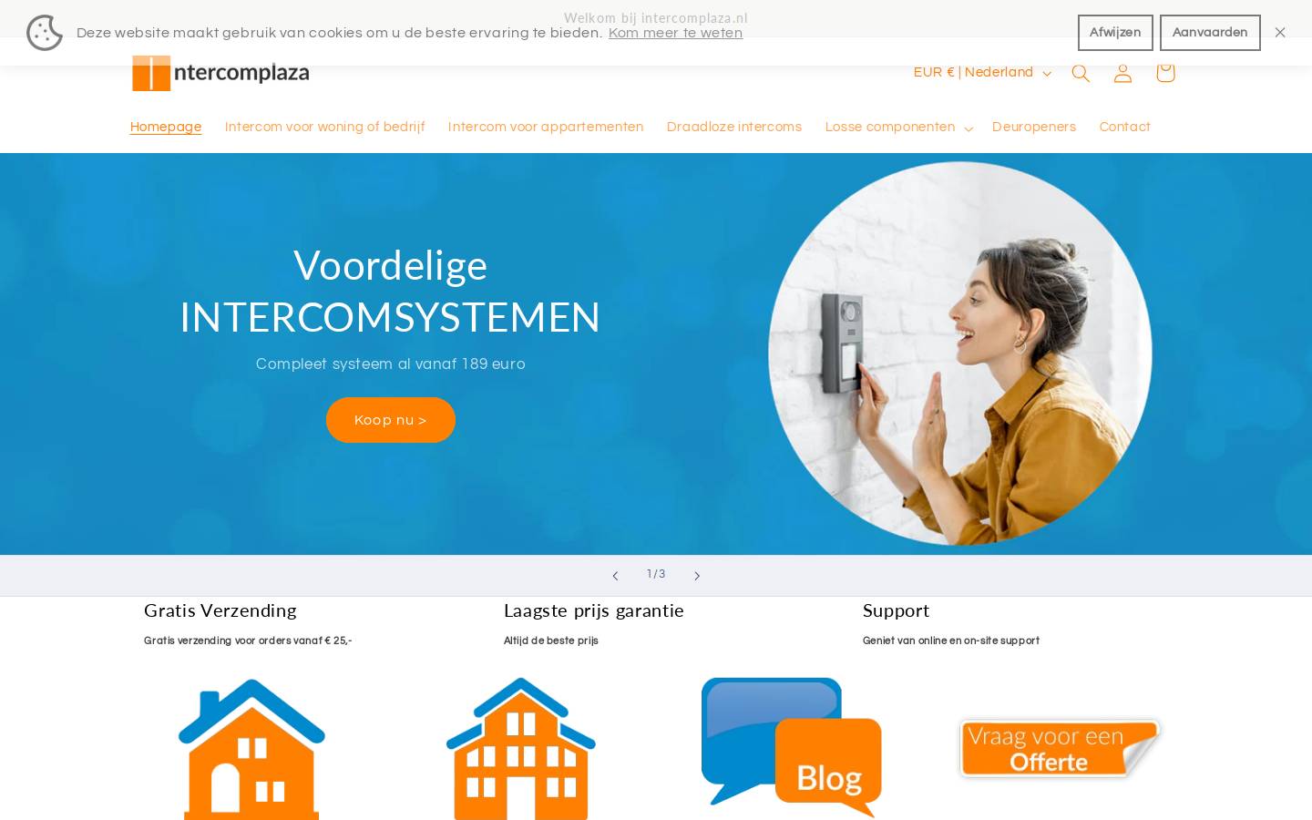 intercomplaza.nl homepage screenshot