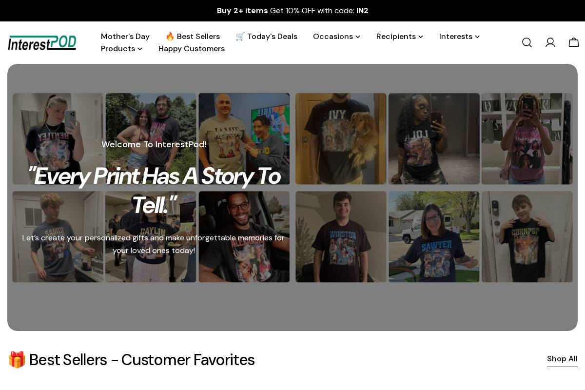 Interest Pod homepage screenshot