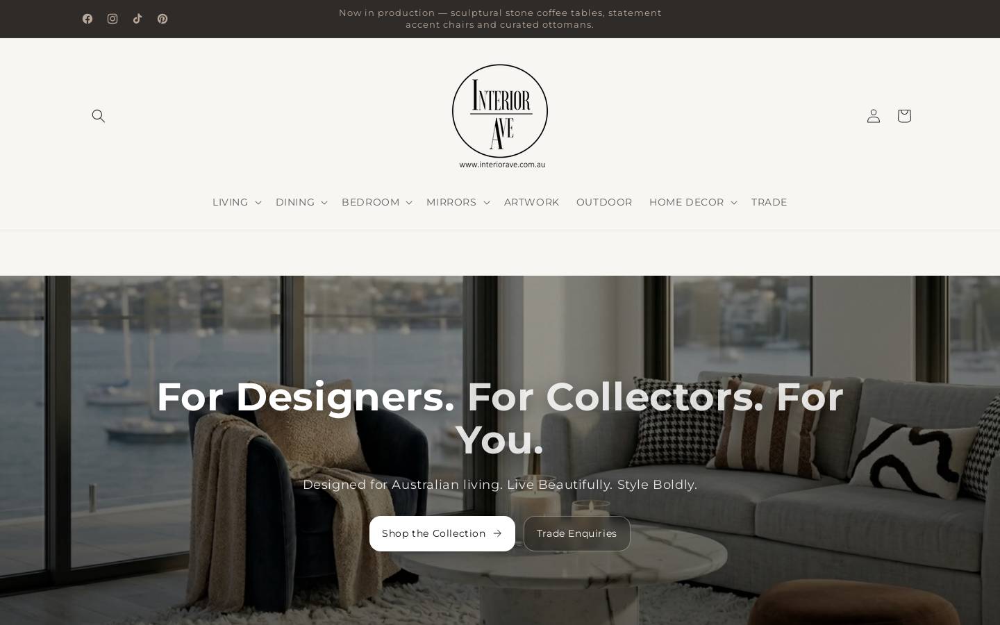 interiorave.com.au homepage screenshot