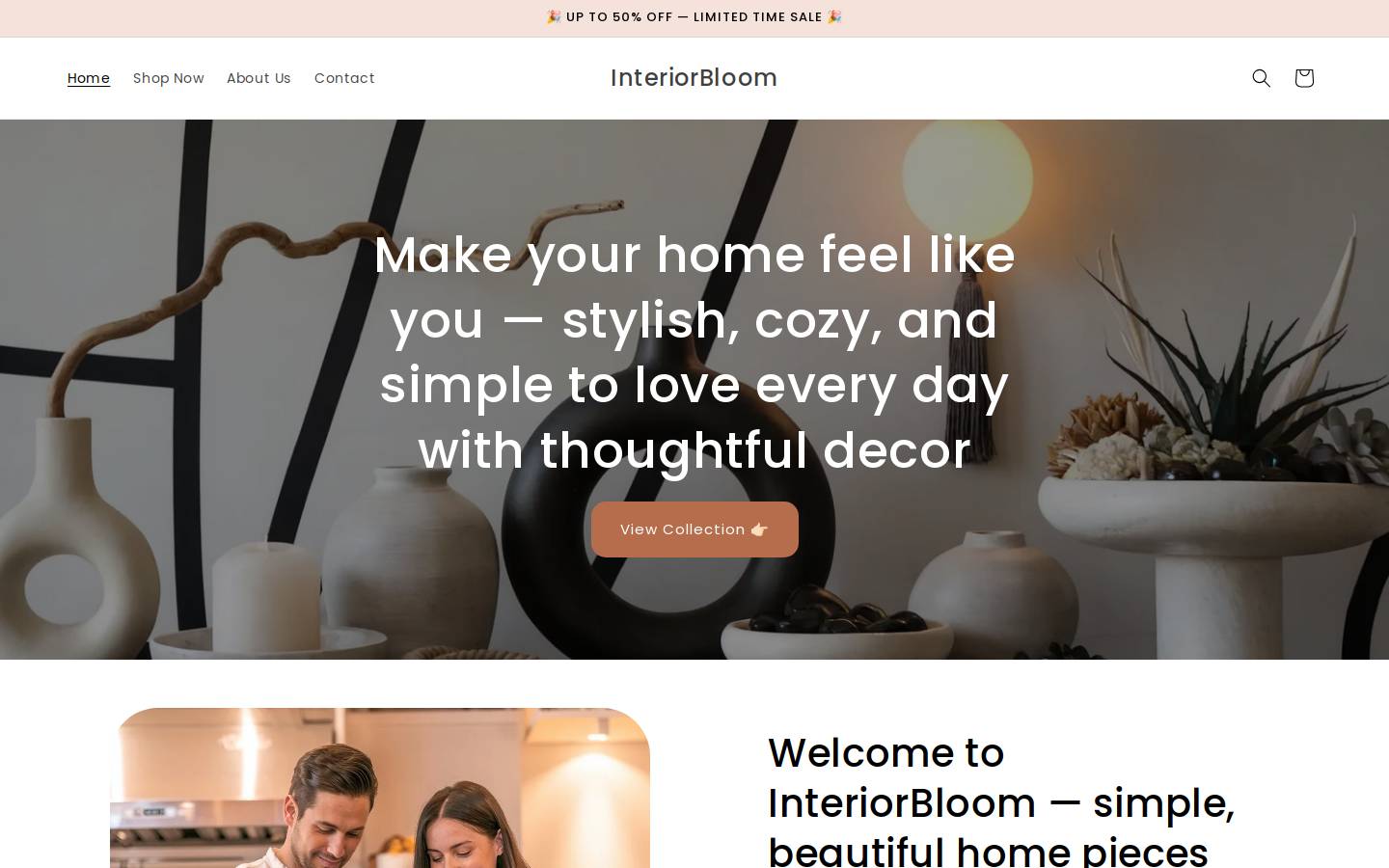 interiorbloom.store homepage screenshot