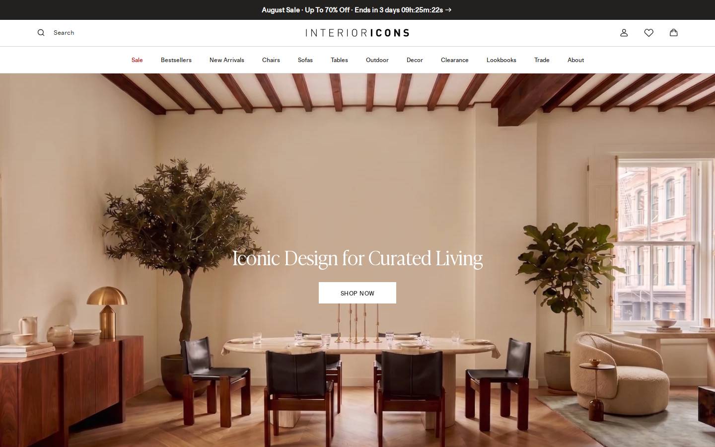 Interior Icons homepage screenshot