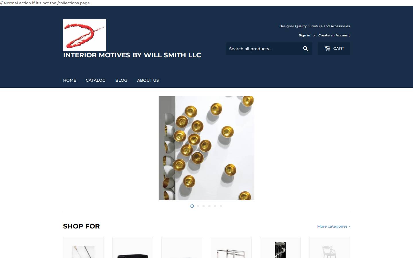 interiormotivesfurniture.com homepage screenshot