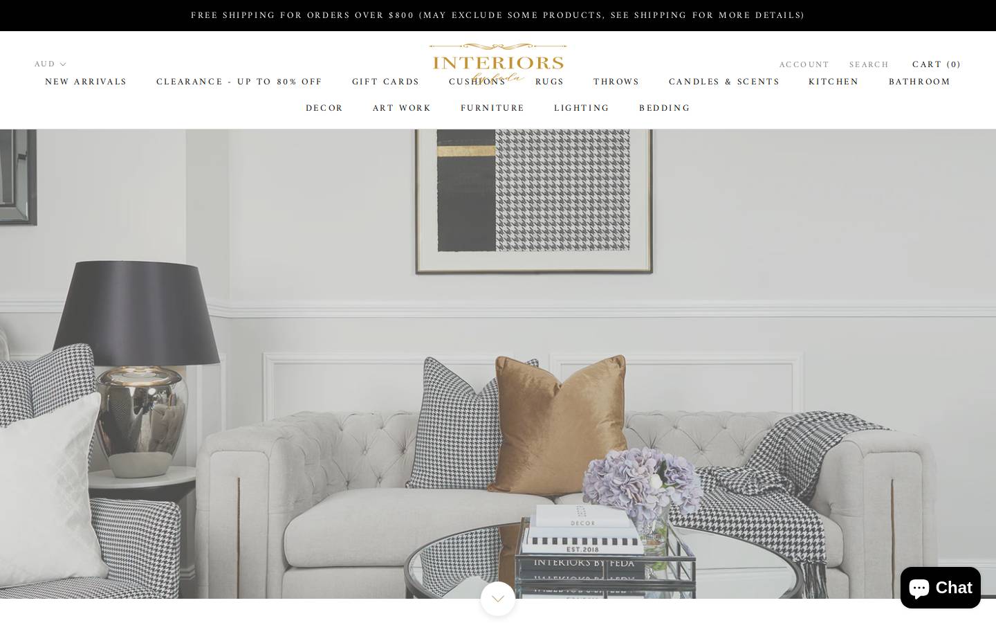 interiorsbyfeda.com.au homepage screenshot