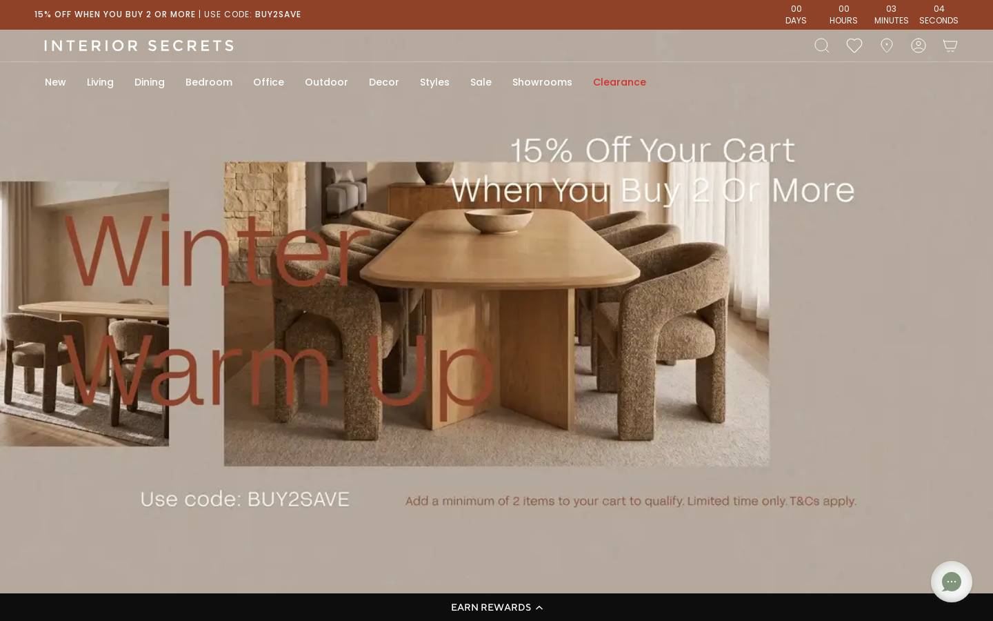 Interior Secrets homepage screenshot