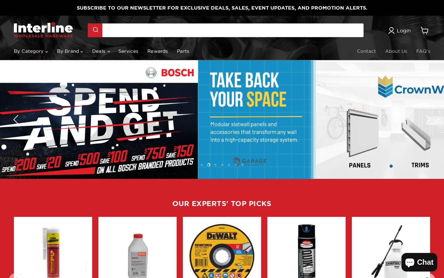 interlinehardware.ca homepage screenshot