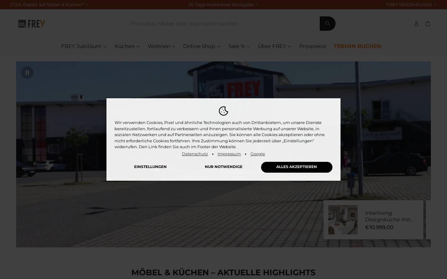 Interliving Frey homepage screenshot