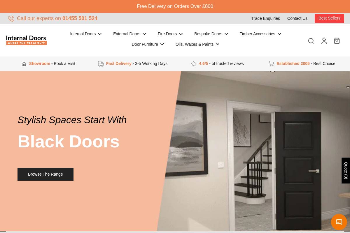 Internal Doors homepage screenshot