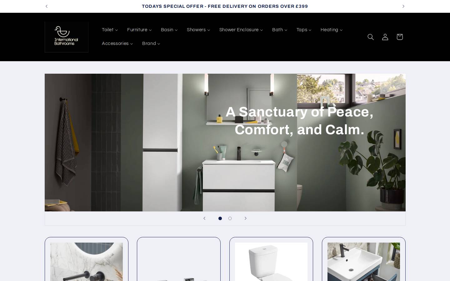 Internationalbathrooms homepage screenshot