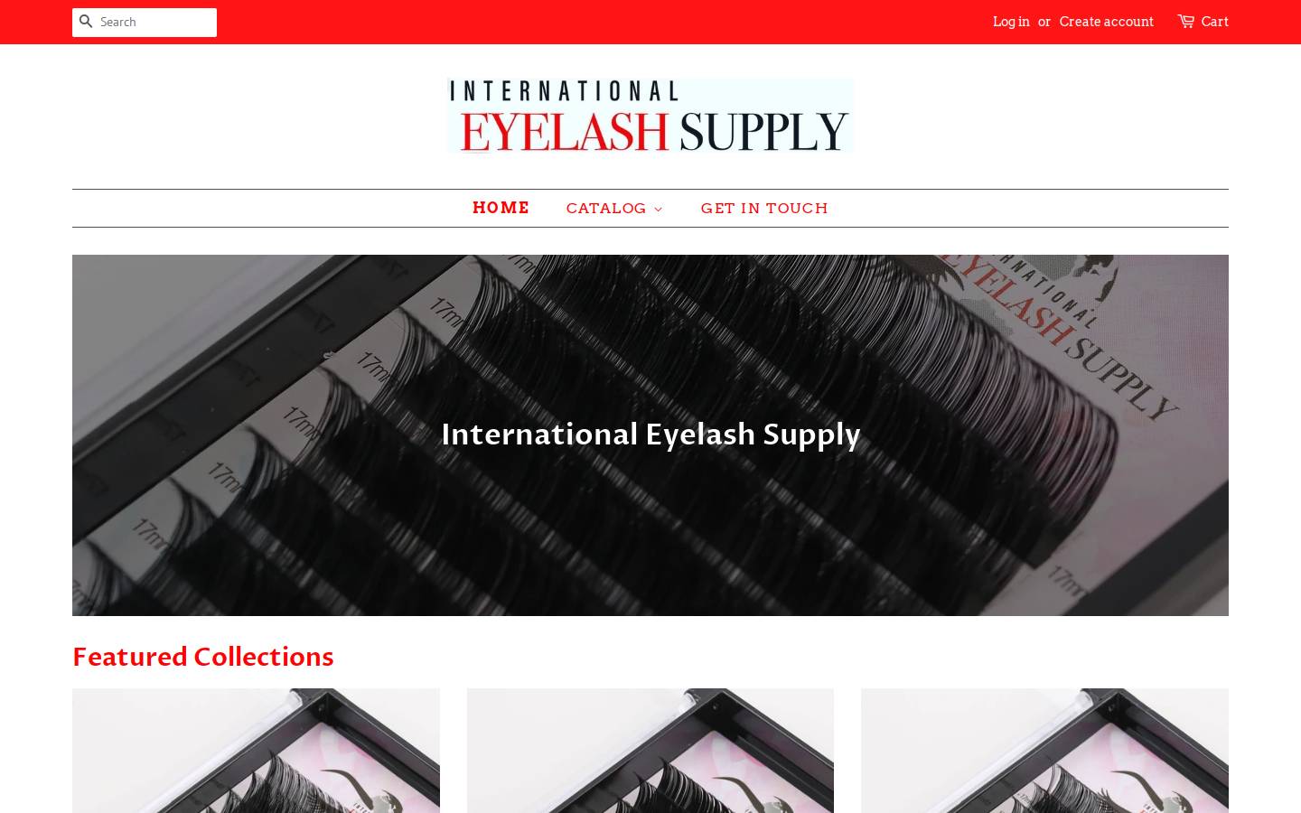internationaleyelashsupply.com homepage screenshot