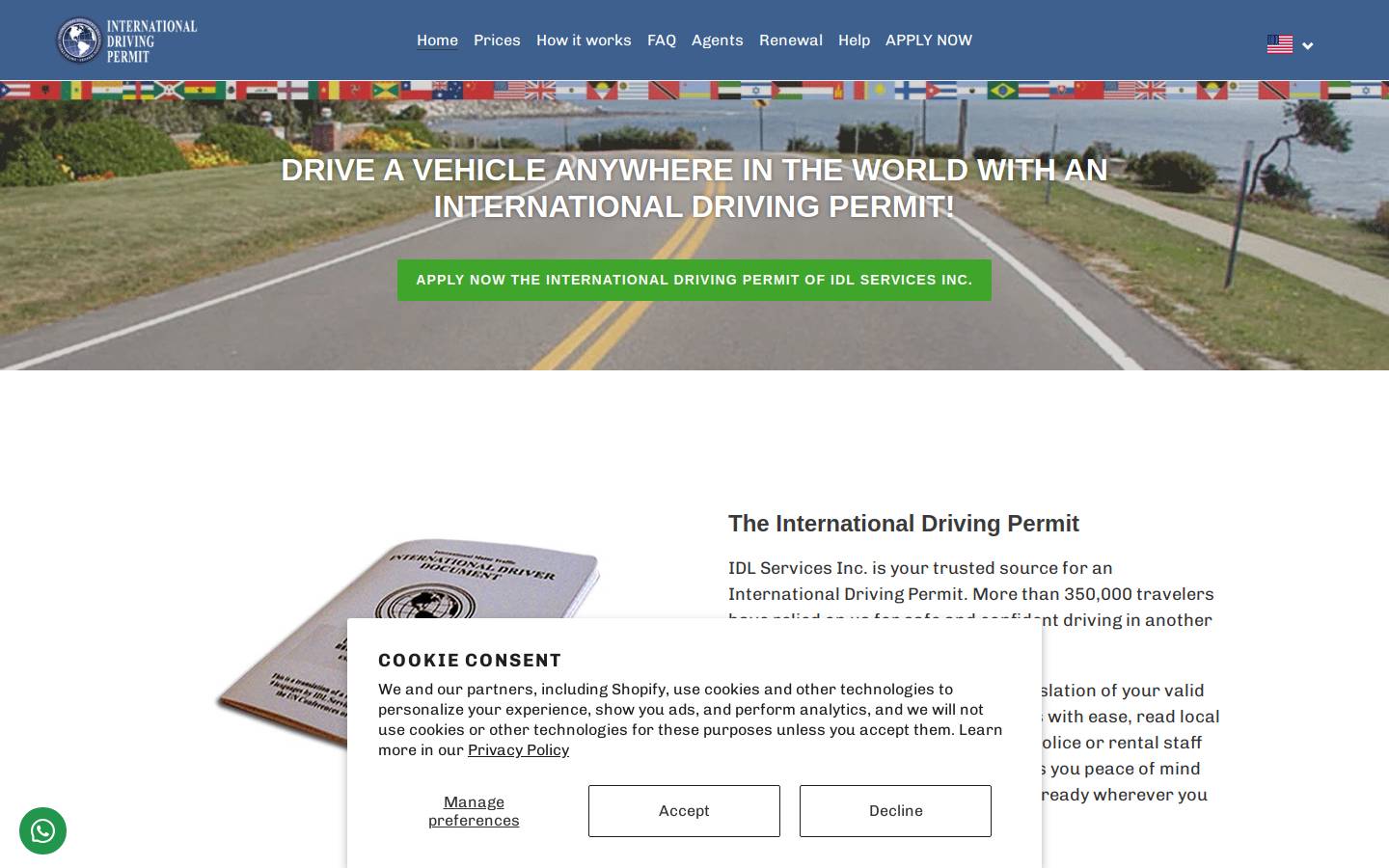 Internationalpermit homepage screenshot