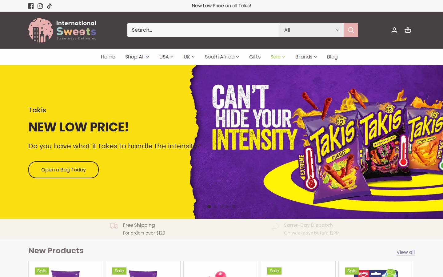 International Sweets NZ homepage screenshot