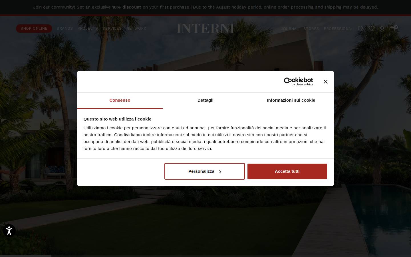 Interni SpA homepage screenshot