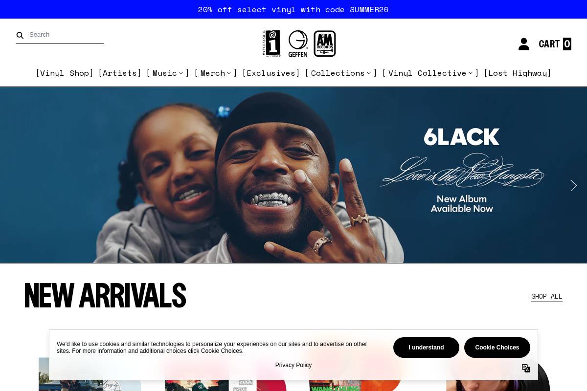 Interscope Records homepage screenshot