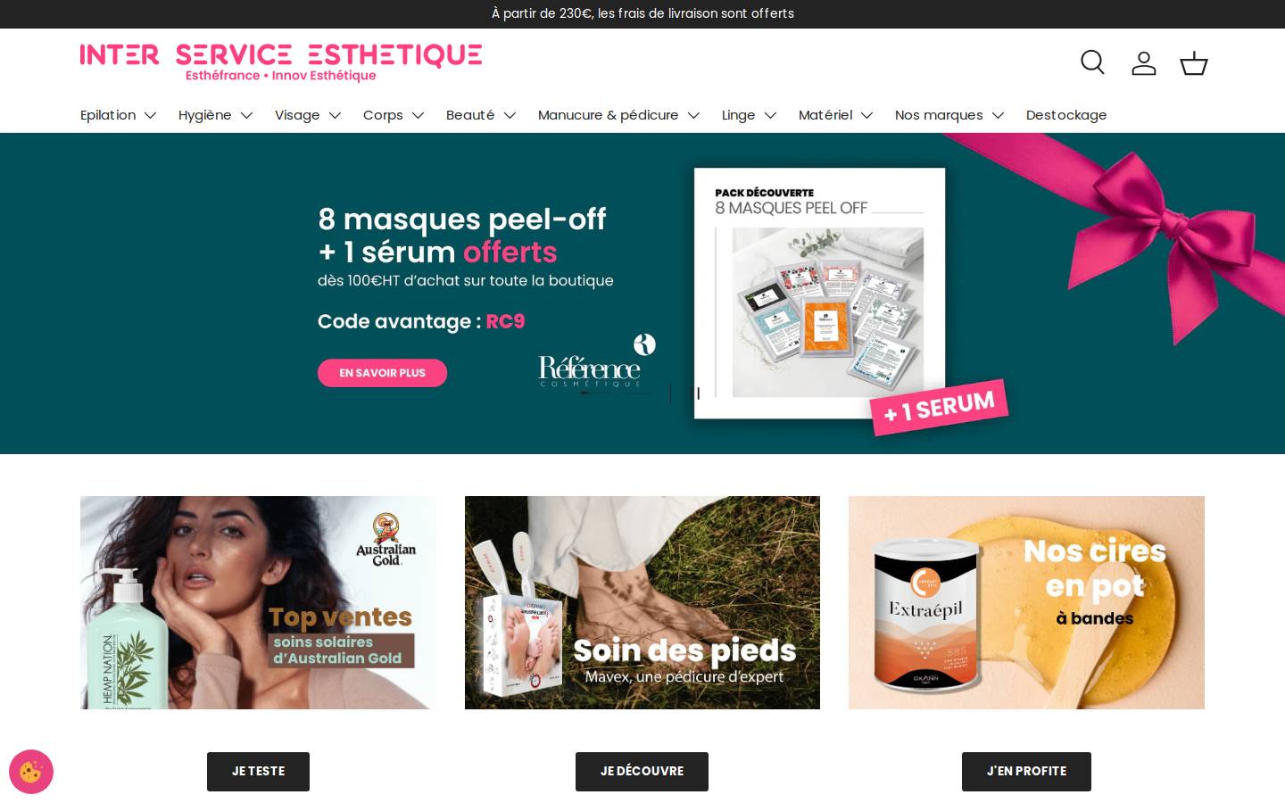 interserviceesthetique.fr homepage screenshot