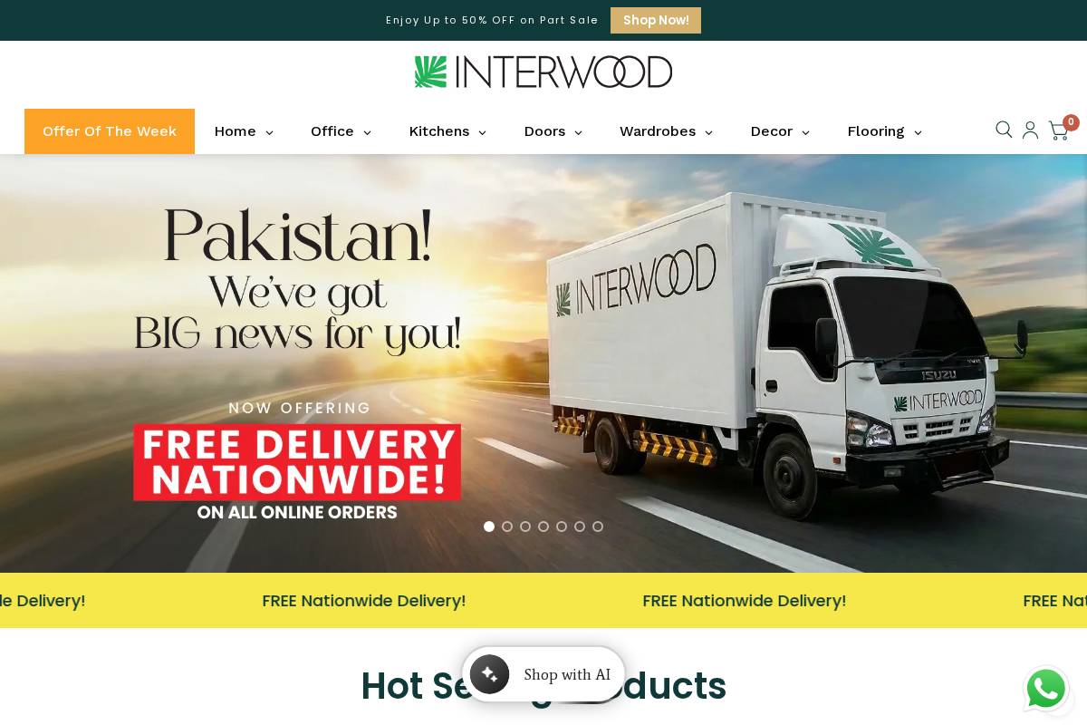 interwood.pk homepage screenshot