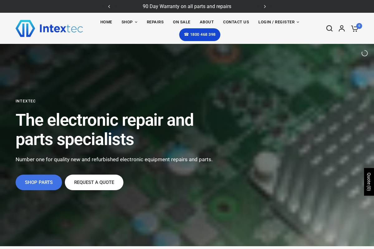 intextec.com homepage screenshot