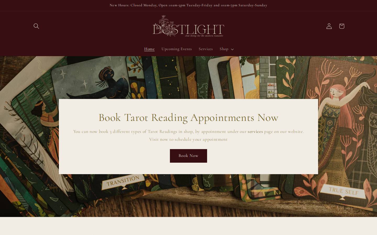 inthedustlight.com homepage screenshot