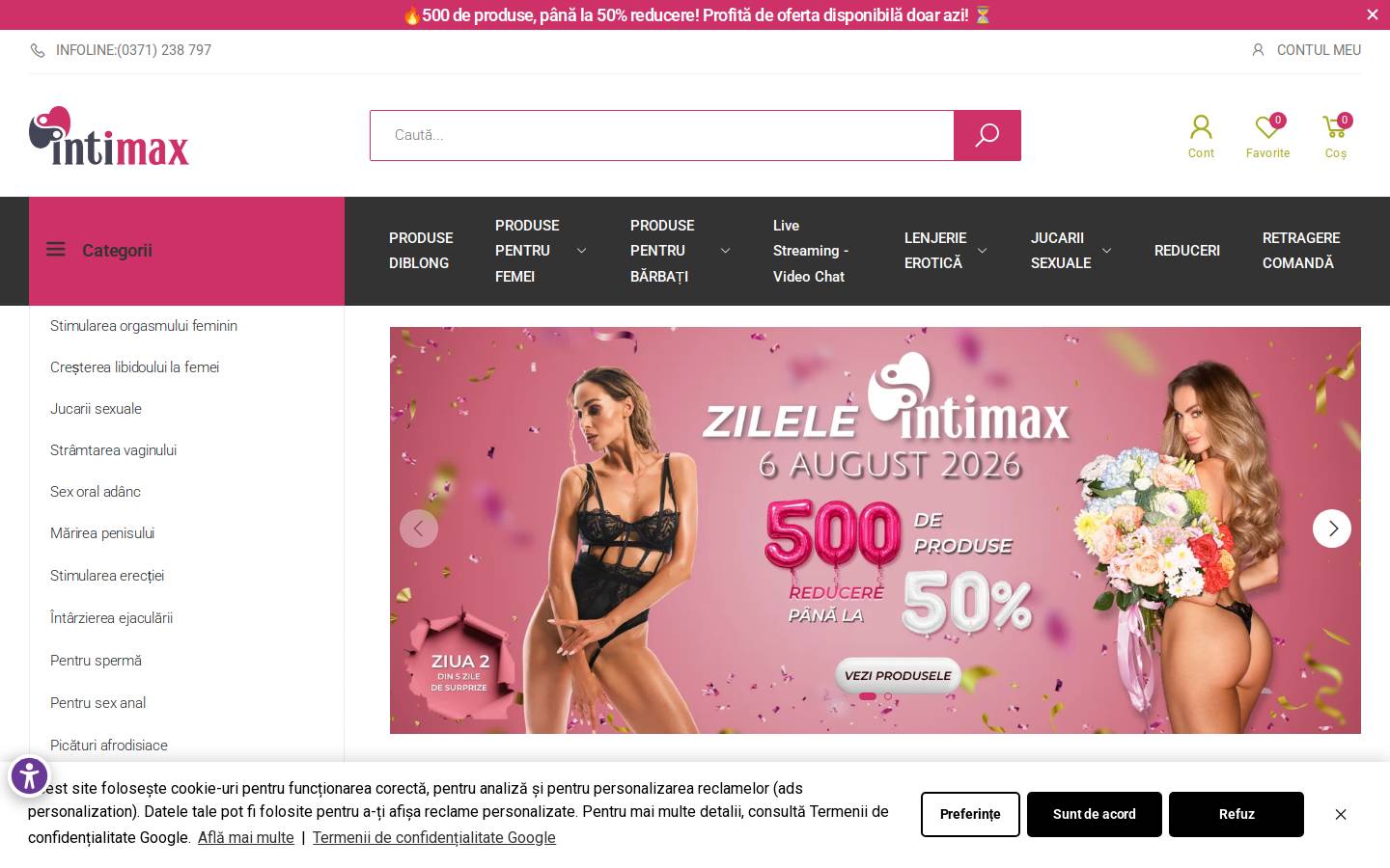 intimax.ro homepage screenshot