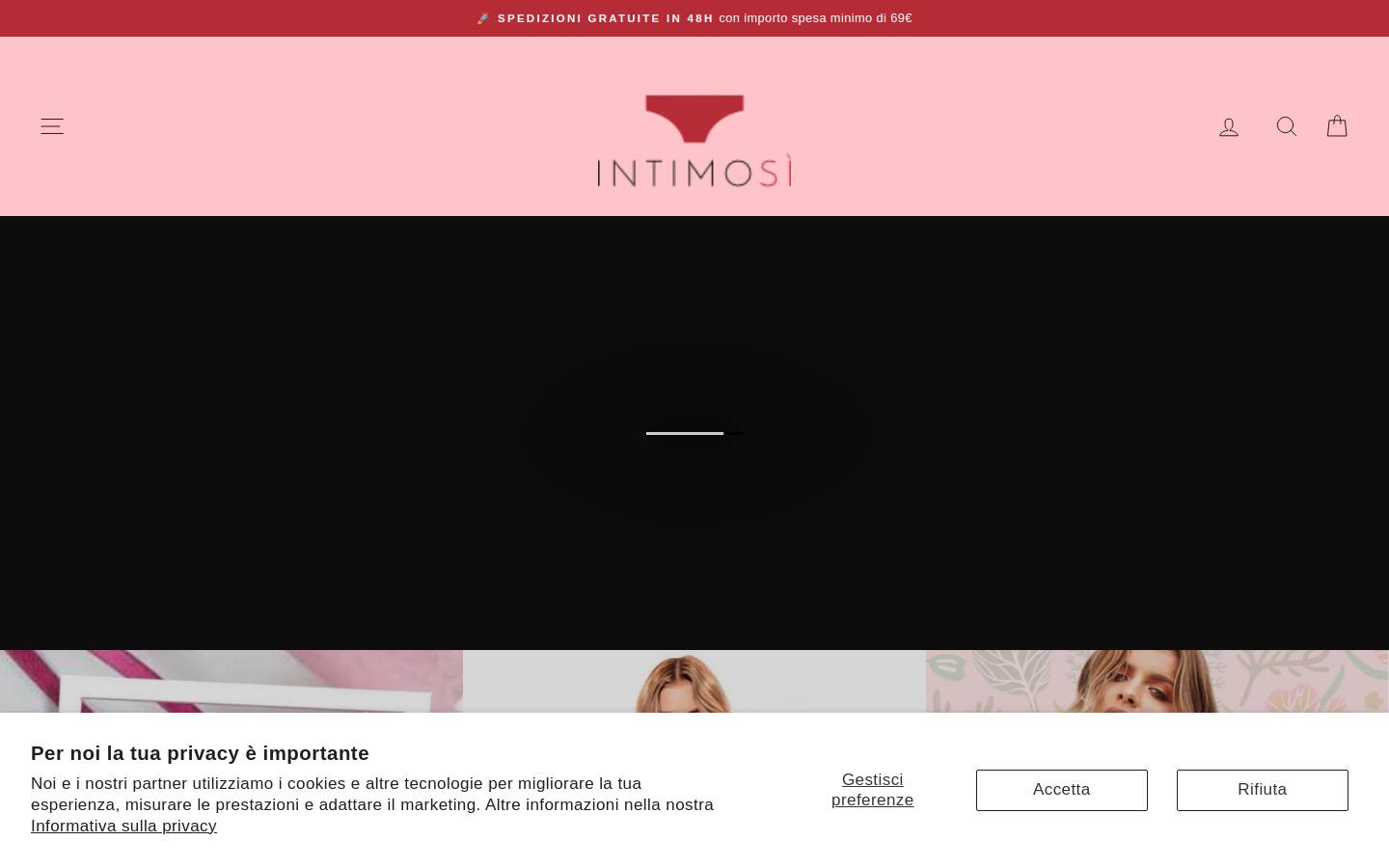 INTIMOSÌ | Negozio online intimo e lingerie. homepage screenshot